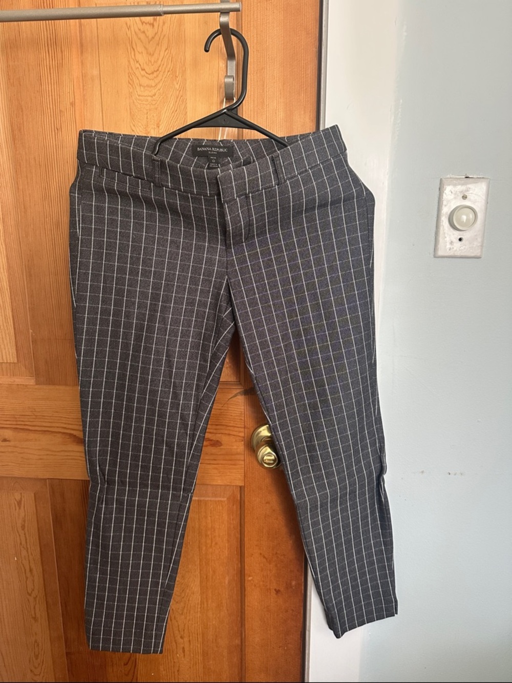 Banana Republic Men's Charcoal Gray Windowpane Dress Pants